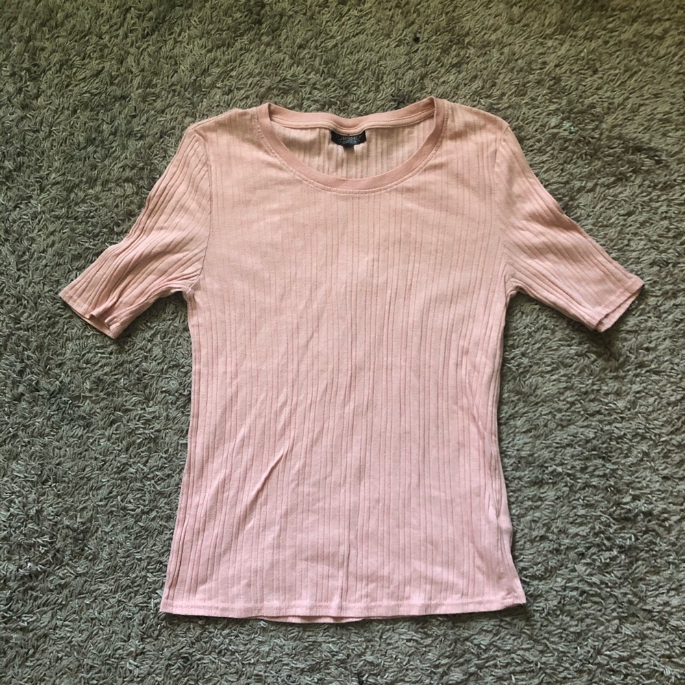 Topshop Ribbed Fitted Top